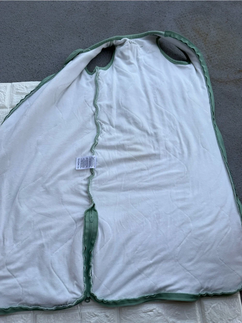 Quince  Bamboo Sleeping Bag Granite Green Two Way Zip Close Wearable small